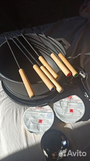 Казан для фондю, чугунный Gipfel, новый