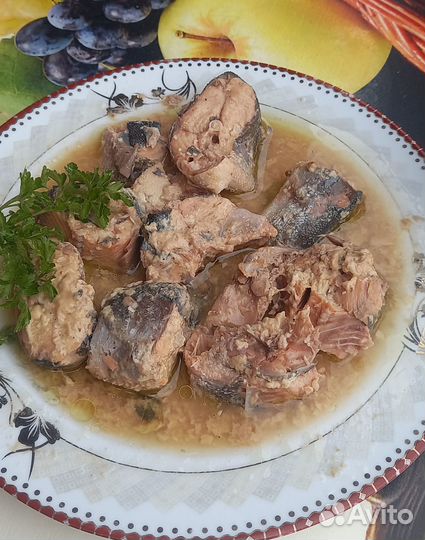Горбуша консервы (красная рыба)