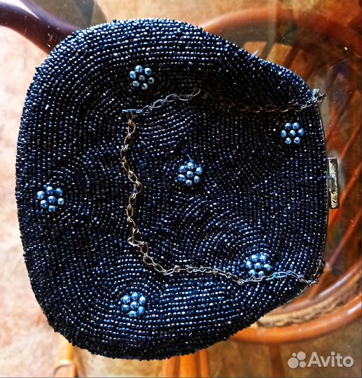 Винтажная театральная сумочка-клатч из бисера.70 г