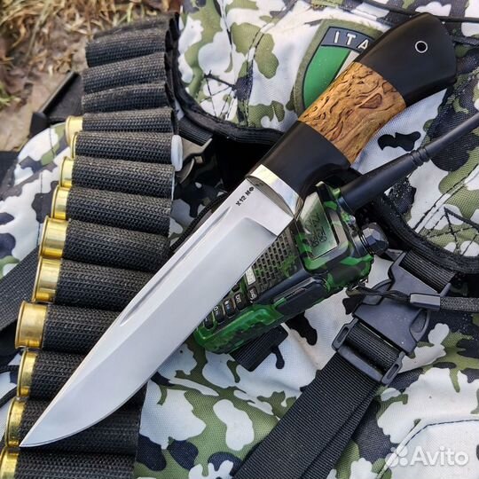 Нож Луч с долами из стали Х12мф