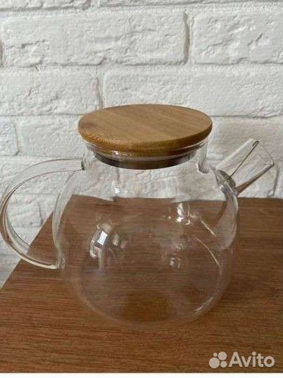 Заварочный чайник стеклянный 900мл. Новый