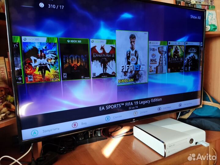 Xbox 360 Slim S 500gb FreeBoot (74 игры)