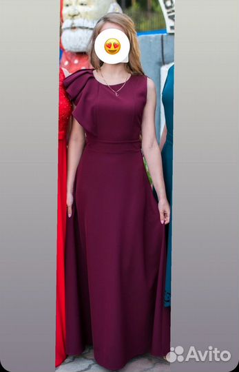 Выпускное платье бордовое 42-44 размер