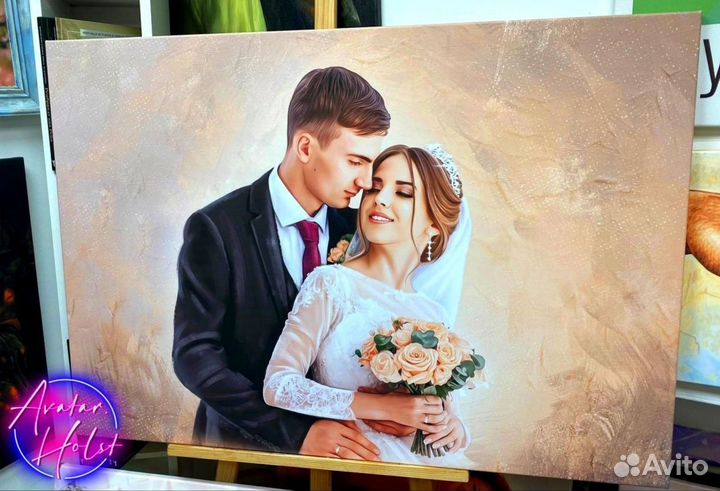 Портрет по фото на холсте на заказ Казань