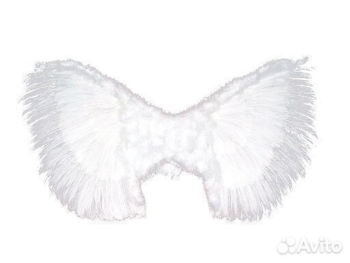 Крылья перьевые белые размер 90*50 см карнавальные