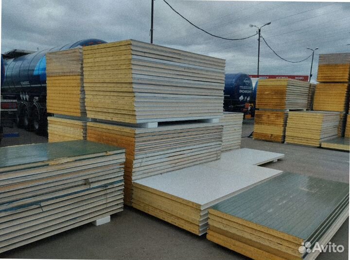 Сэндвич панели стеновые с минер. ватой от 200 м2