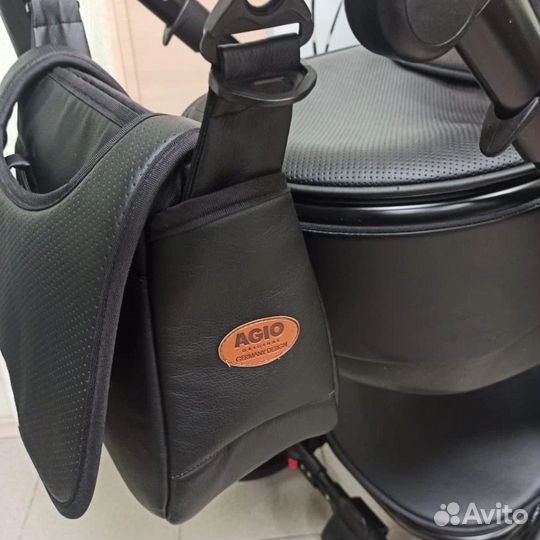 Премиум коляска Agio Kinderwagen 3 в 1. Экокожа