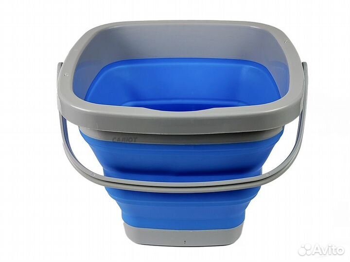 Ведро для прикормки East Shark складное синее 5л