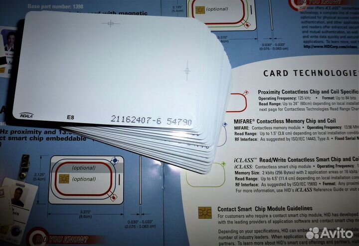 Тонкие карты доступа стандарта Indala(Motorola)