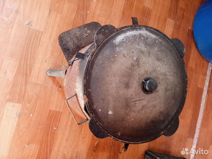 Мангал с крышей с вытяжкой, печь и казан 12 литров