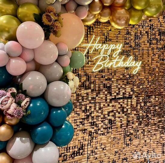 Фотозона с пайетками и шарами