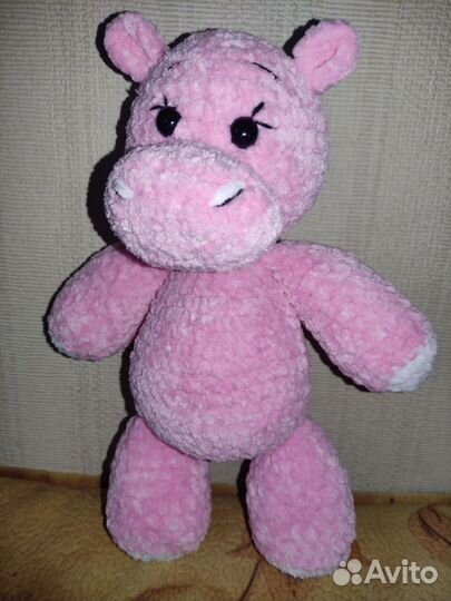 Мягкая игрушка ручной работы бегемот