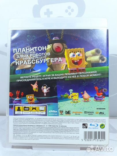 PS3 Губка Боб Квадратные Штаны Месть Роботов б/у
