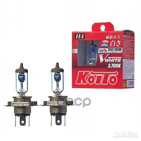 Лампа 12V H4 60/55W P43t 3700K koito Whitebeam