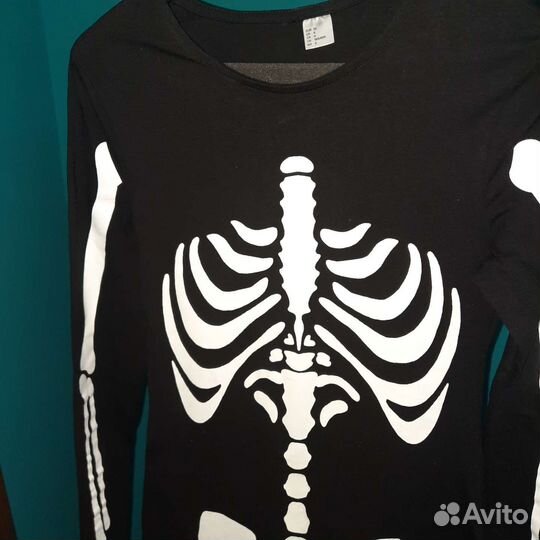 Платье с принтом Скелет H/M