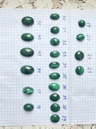 Малахит кабошон