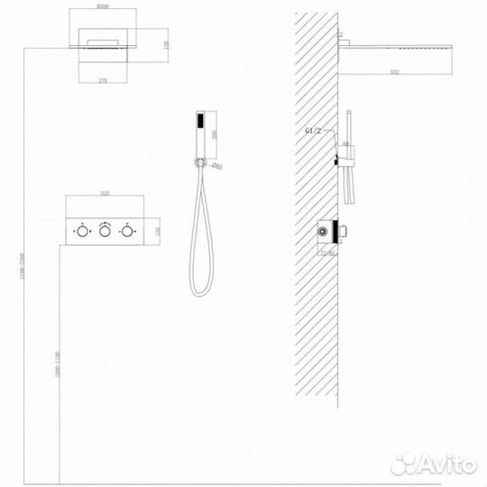 Душевая система Abber Wasser Kreis AF8151B