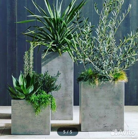 Бетонные кашпо на заказ для цветов / Доставка