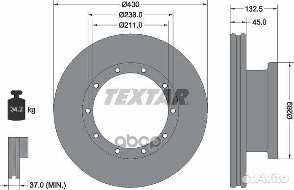 Диск торм. Kamaz/MB/schmitz D430mm actros