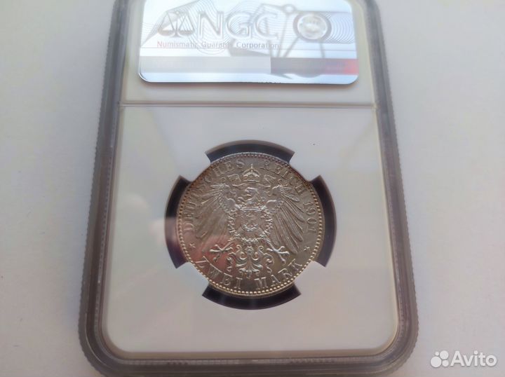 2 Марки 1901 А Пруссия NGC MS 64