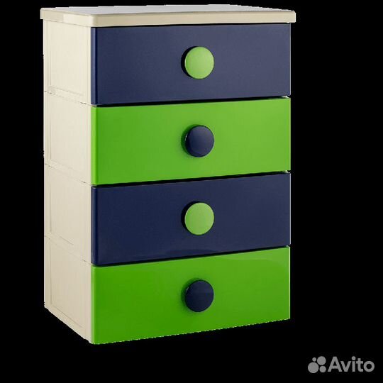Комод Классика 570х425х830мм Junior салатово-синий
