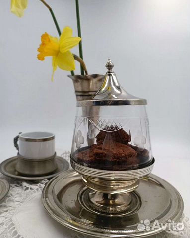 Сахарница бисквитница 50е г. Металл