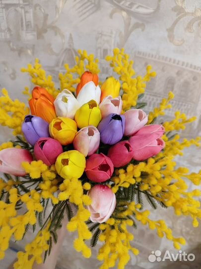 Искусственные цветы тюльпаны эко силиконовые