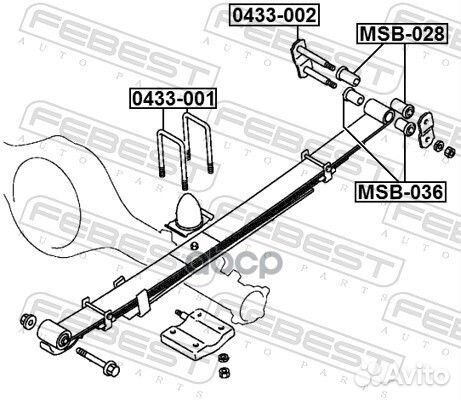 Болт задней рессоры mitsubishi L200 KB4T 4WD 20