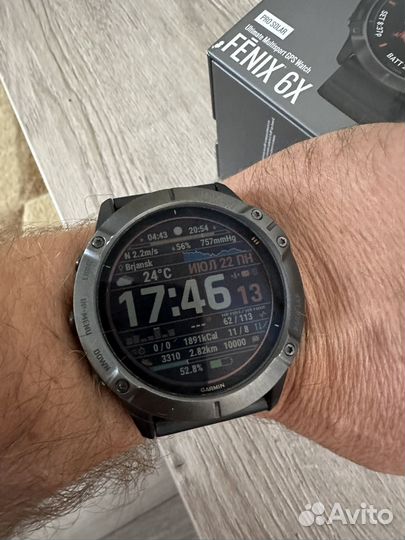 Часы Garmin Fenix 6x pro solar titanium