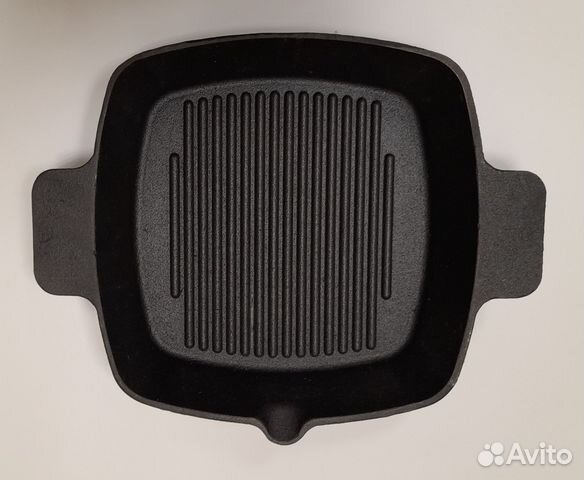 Сковорода чугунная гриль 24x24x6 см