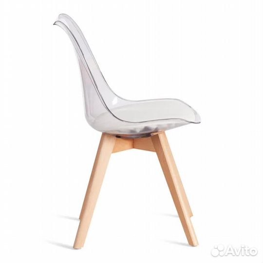 Стул c монолитным сиденьем из пластика и экокожи