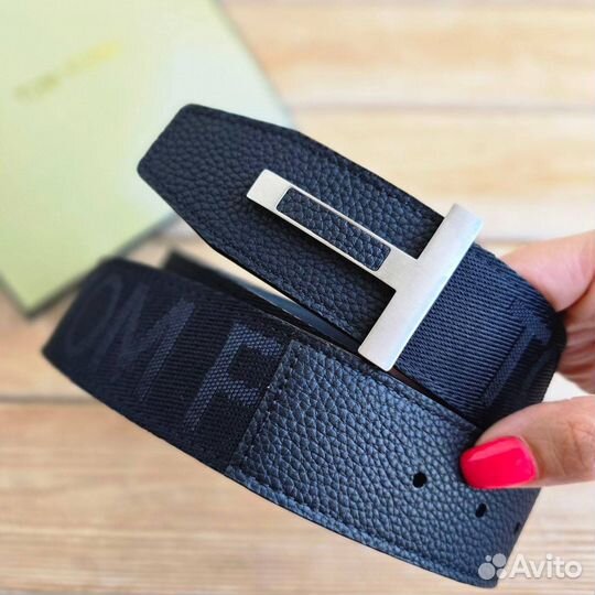 Мужской ремень Tom Ford двухсторонний чёрный