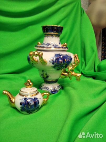 Самовары фарфоровые СССР. гжель