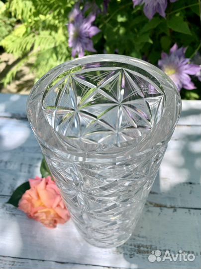 Ваза хрустальная СССР тяжелая