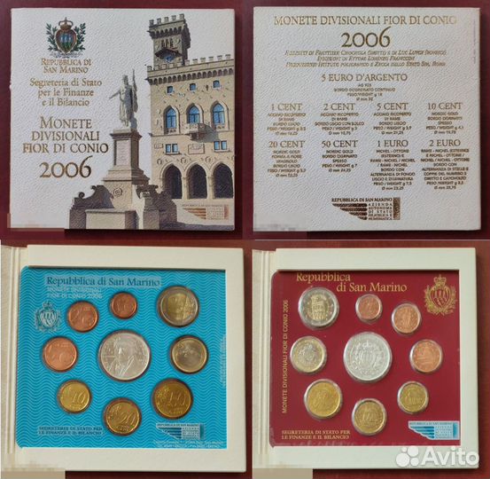 Наборы монет Сан-Марино -Португалия -Ватикан