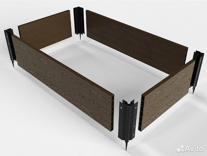 Высокая грядка из дпк 2*1 м. h 300 мм, Венге