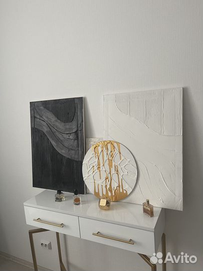 Картина круглая с золотом