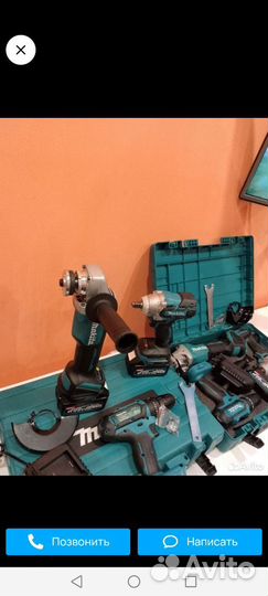 Набор makita 3в1 ушм, гайковерт, шуруповерт