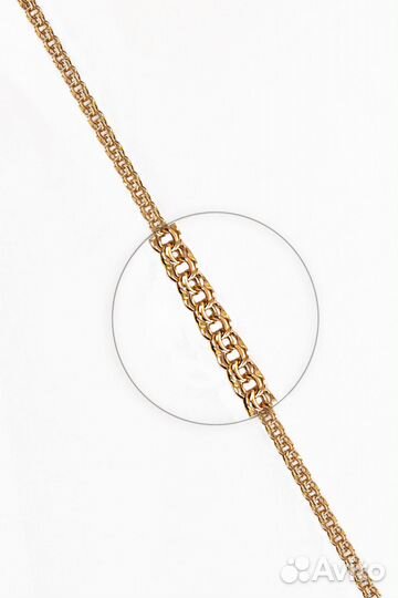 Золотая цепочка Бисмарк, полновесная, замок коробочка, длина 45 см, вес 5,18 г*