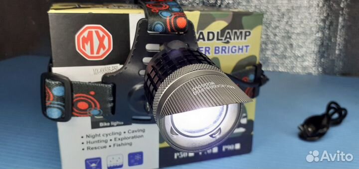 Армейский мощный фонарь с козырьком Cree xm-l T6