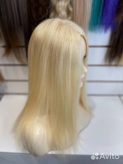 Накладка из натуральных волос блонд