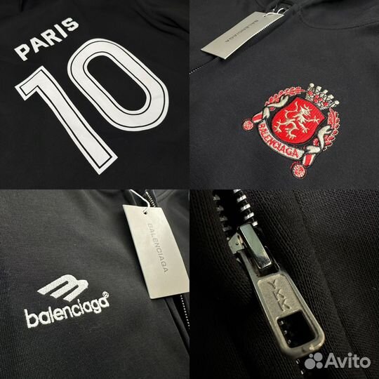 Balenciaga Зип Худи Paris Soccer на молнии