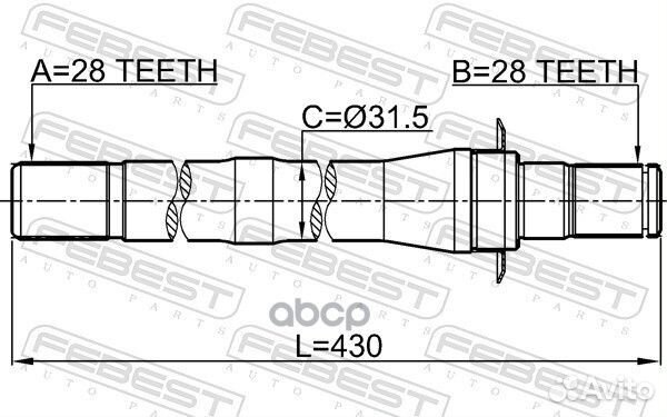 Полуось правая Hyundai Santa FE 10 1212CM10AT