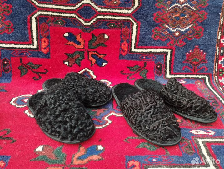 Тапочки из натурального каракуля