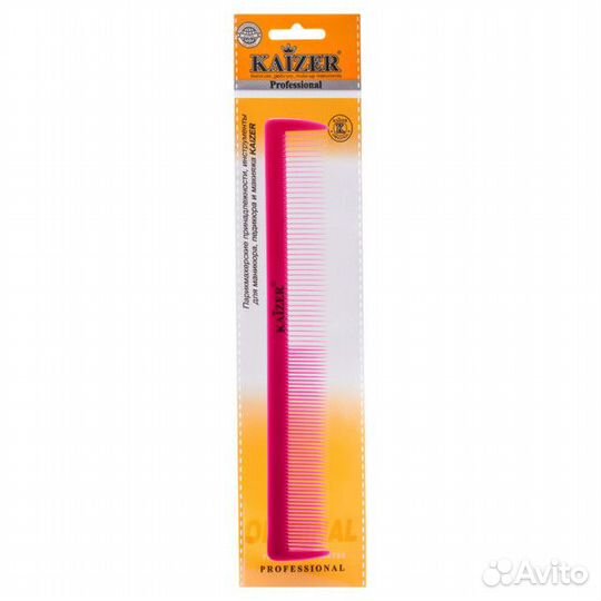 Расческа kaizer 19,5см гребень двойной без ручки пластик в ассорт