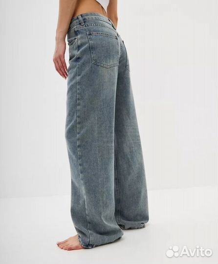 Джинсы y2k широкие трубы 44-46 размер женские