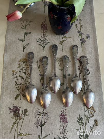 Столовые мельхиоровые ложки старое пламя зiш