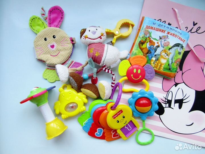 Развивающие игрушки пакетом погремушки грызунки