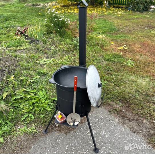 Казан чугунный с печкой