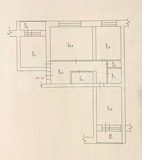 3-к. квартира, 82,6 м², 4/5 эт.